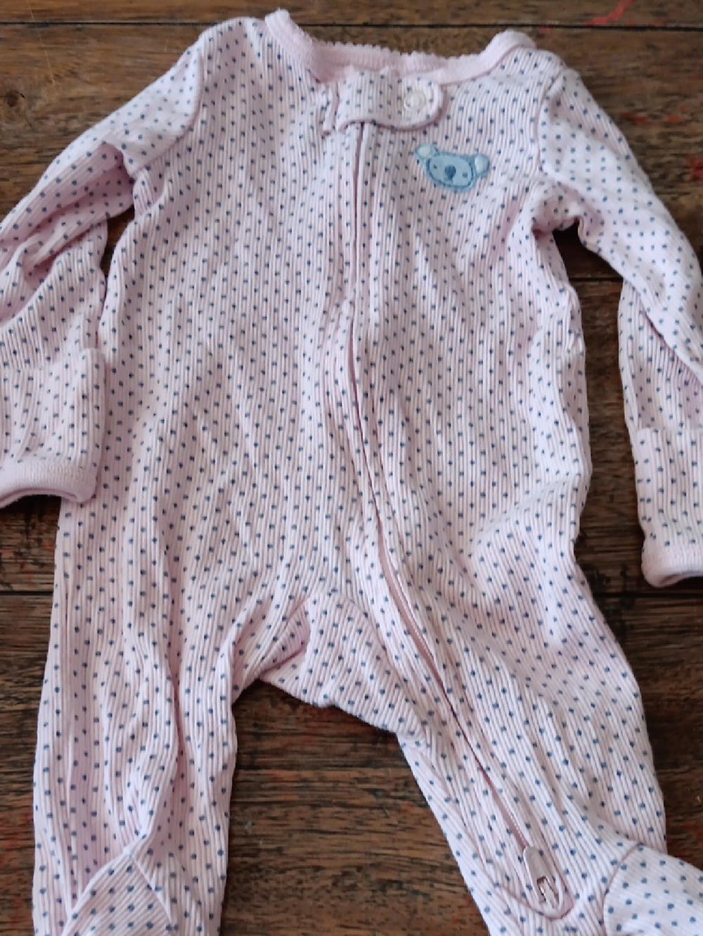 Carter's Pink, Light Blue Sleepers & White Baby One-Piece and Pants - Picture 3 of 12